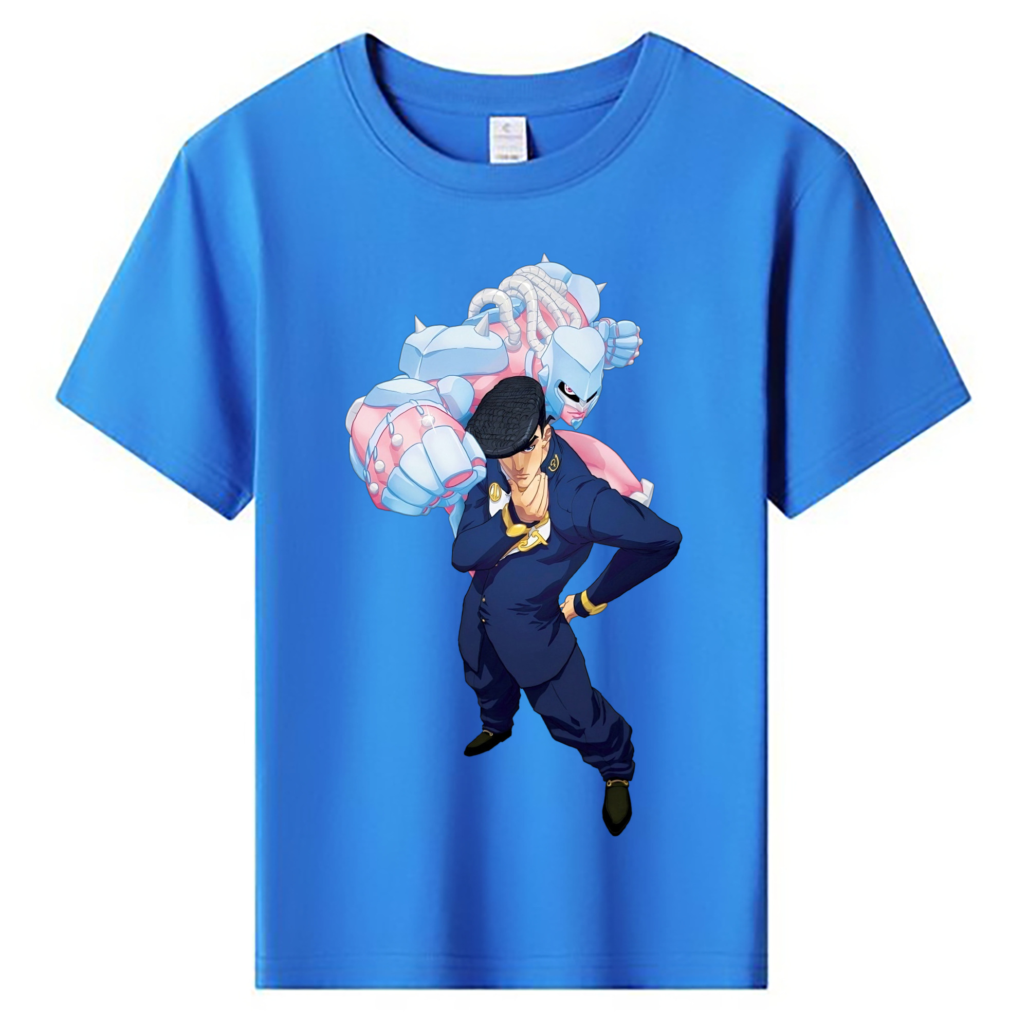 （画像用） ジョジョの奇妙な冒険 ひがしかた じょうすけ JoJo's Bizarre Adventure Higashikata Josuke 綿100％キッズTシャツ（フロントプリント）